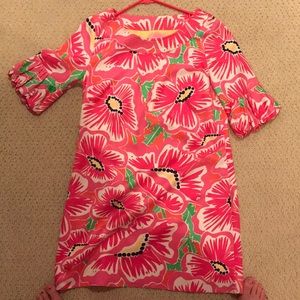 Vintage Pink Floral Silk Lilly Pulitzer Dress
